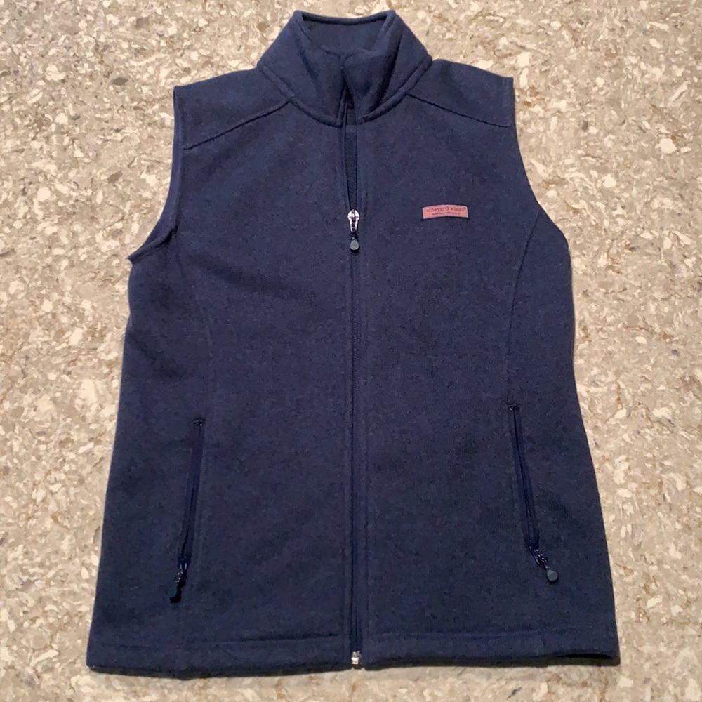 Blue fleece vineyard vines women’s vest